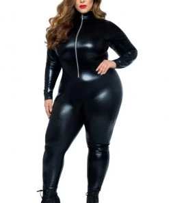 Leg Avenue Plus Size Wet Look Bodysuit