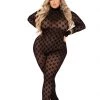 Roma Costume Plus Size Sheer Playboy Bunny Bodysuit