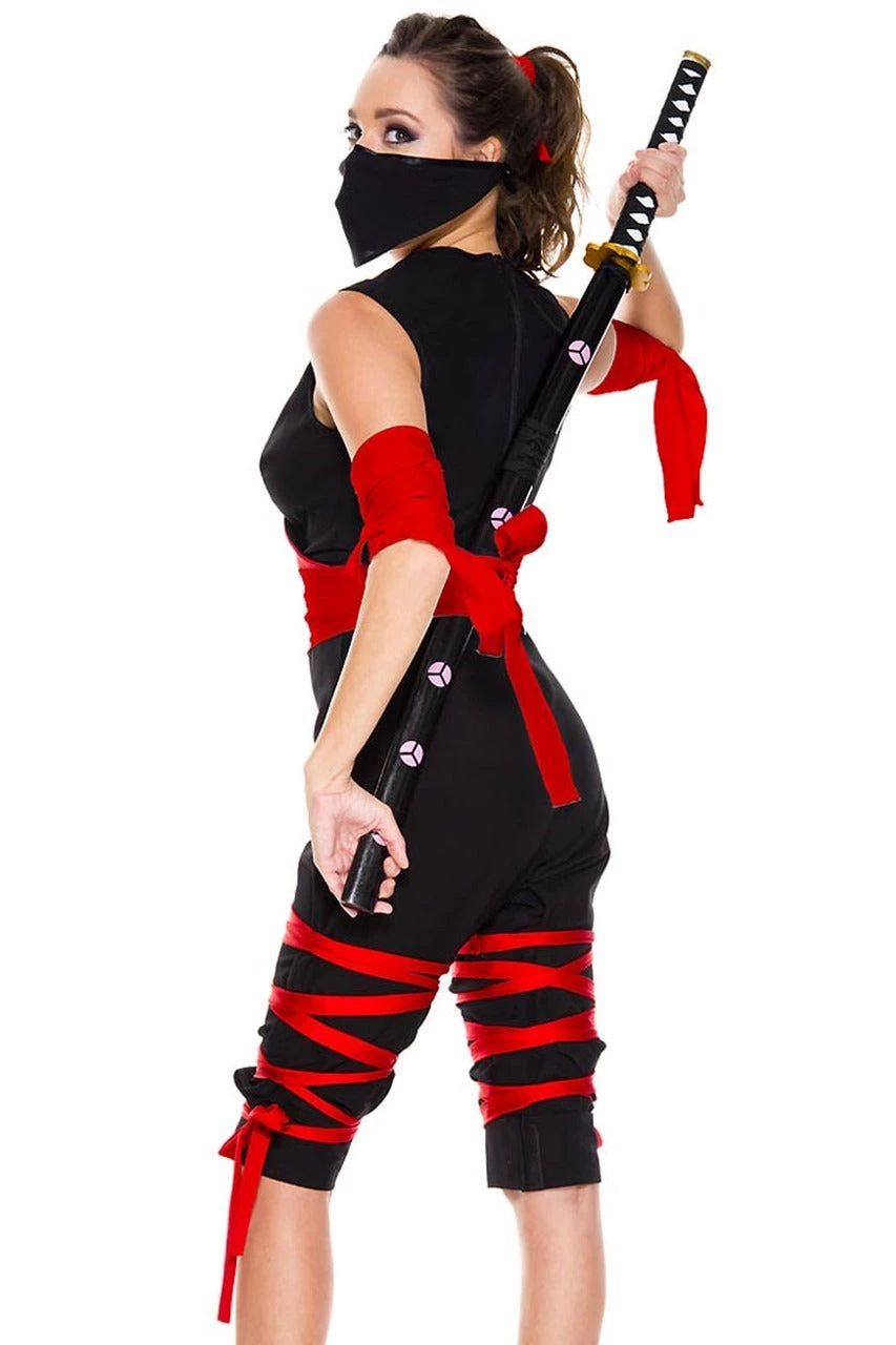 Music Legs Fierce Red Ninja Costume 2 Music Legs Fierce Red Ninja Costume - Image 2