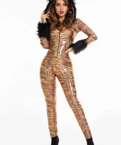 3WISHES Metallic Hooded Tiger Costume -Sexy Halloween Costumes Sales unnamed file 2534