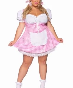 Leg Avenue Plus Size Pink Gingham Costume