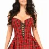 Daisy Corsets USA Red Plaid Steel Boned Corset Dress