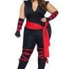 Leg Avenue Plus Size Deadly Ninja Costume With Face Mask