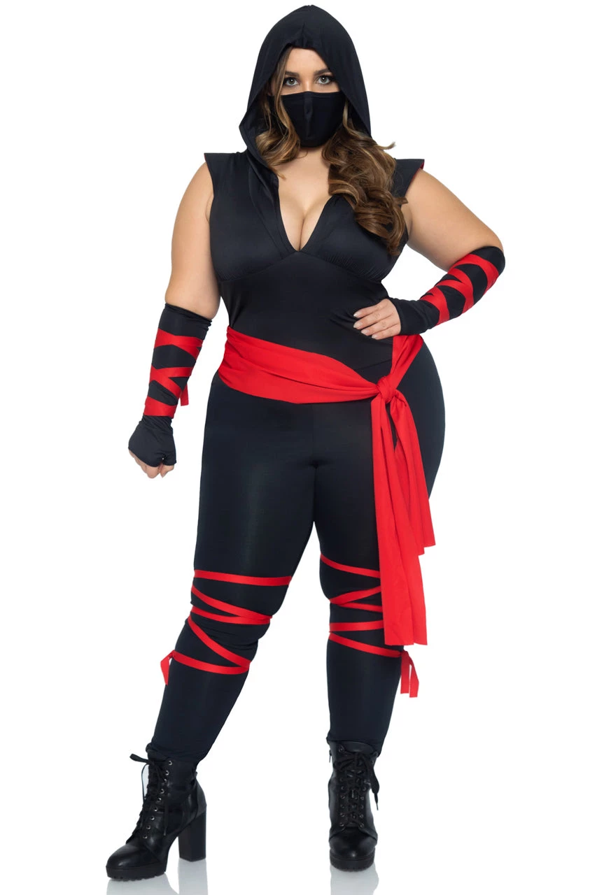 Leg Avenue Plus Size Deadly Ninja Costume With Face Mask 1 Leg Avenue Plus Size Deadly Ninja Costume With Face Mask