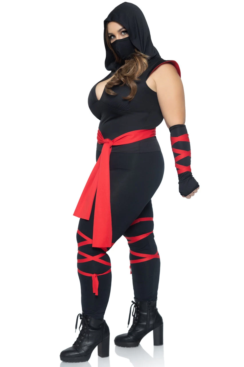 Leg Avenue Plus Size Deadly Ninja Costume With Face Mask 4 Leg Avenue Plus Size Deadly Ninja Costume With Face Mask - Image 4