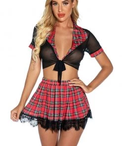 3WISHES Sassy School Uniform Lingerie Set -Sexy Halloween Costumes Sales unnamed file 4646