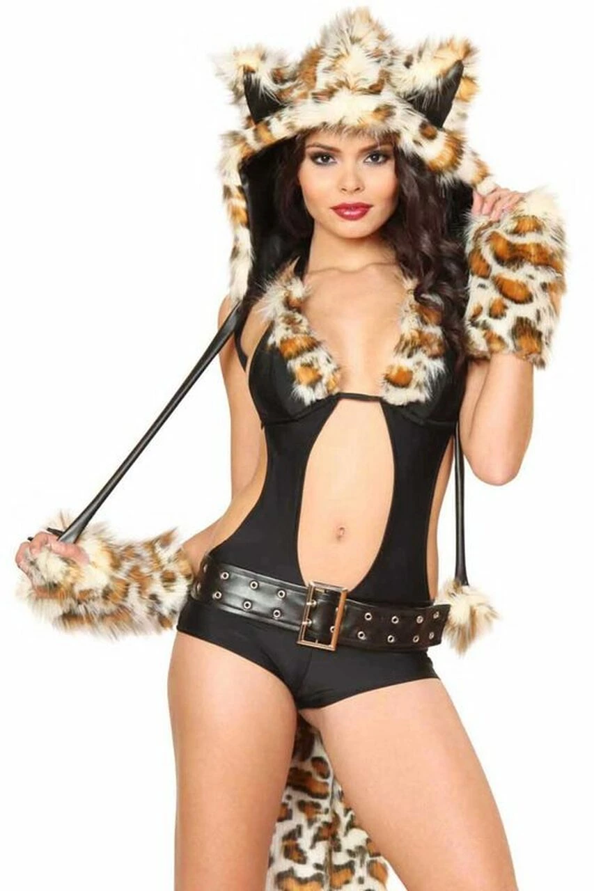 3WISHES Sexy Lil Leopard Costume Romper 4 3WISHES Sexy Lil Leopard Costume Romper - Image 4