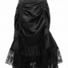 Daisy Corsets USA Black Satin And Lace Gothic Bustle Skirt