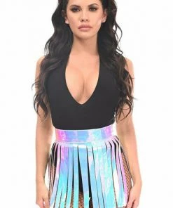 Daisy Corsets USA Blue/Purple Holo Fringe Skirt