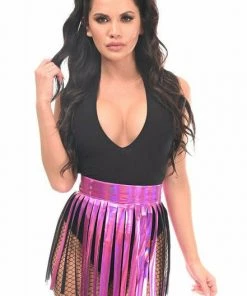 Daisy Corsets USA Fuchsia Holo Fringe Skirt