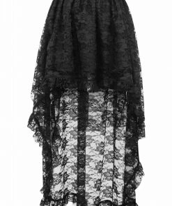 Daisy Corsets USA Black Lace Hi Low Skirt
