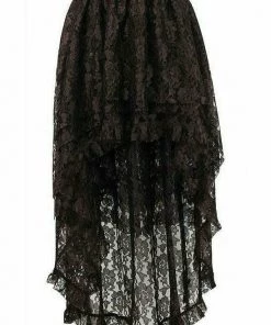 Daisy Corsets USA Brown Lace Hi-Low Gothic Skirt