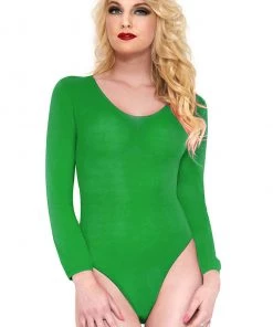 Music Legs Green Long Sleeve Opaque Teddy