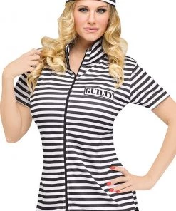 Fun World Prisoner Stripe Shirt And Cap