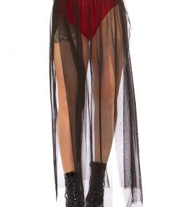 Leg Avenue Multi Slit Black Skirt