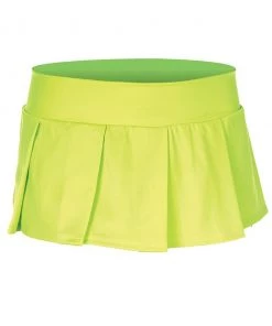 Music Legs Neon Green Pleated Skirt