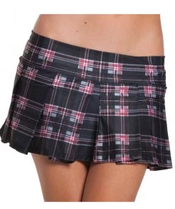 Be Wicked Black Plaid School Girl Skirt