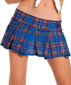 Be Wicked Blue Plaid Skirt