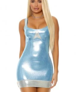 Forplay Blue 90s High School Costume