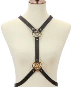 Funk Plus Double Pentagram Leather Harness