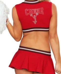 3WISHES Red Hot Sexy Cheerleading Costume -Sexy Halloween Costumes Sales unnamed file 803