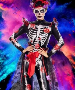 Party King Rosas Day Of The Dead Costume -Sexy Halloween Costumes Sales unnamed file 952